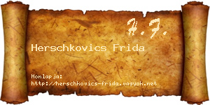 Herschkovics Frida névjegykártya